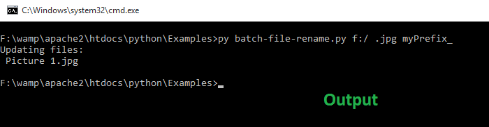 Python Batch File Add Prefix Rename