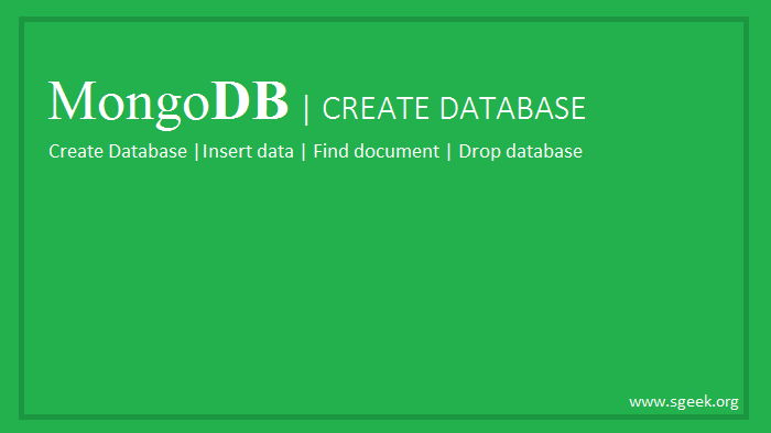 Create database in MongoDB